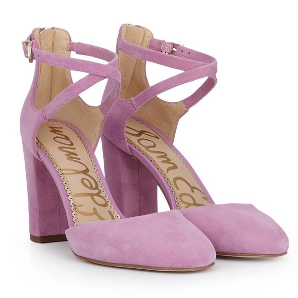 Sam Edelman Shoes - Sam Edelman Pink Suede Strappy Block Heels💕